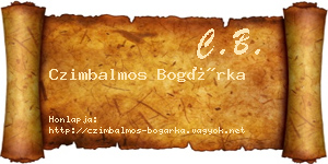Czimbalmos Bogárka névjegykártya
